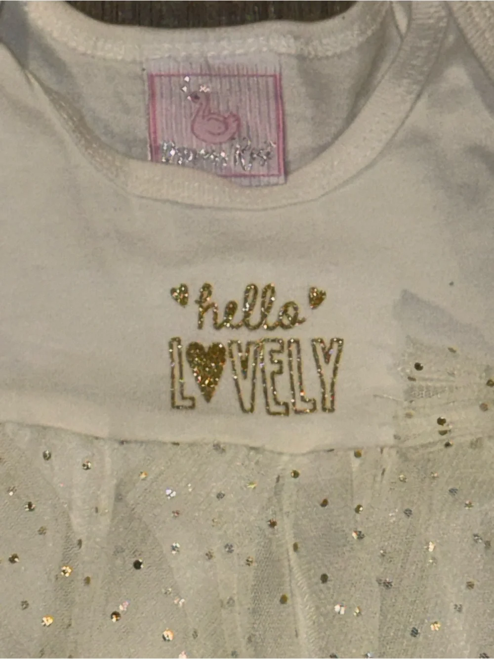 Princess Rose Hello Lovely White Tulle Tutu‎ Bubble Dress NWT 6-9 Months